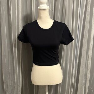 Black Women's Active Cut Out Back Crop Top JoyLab Size Medium